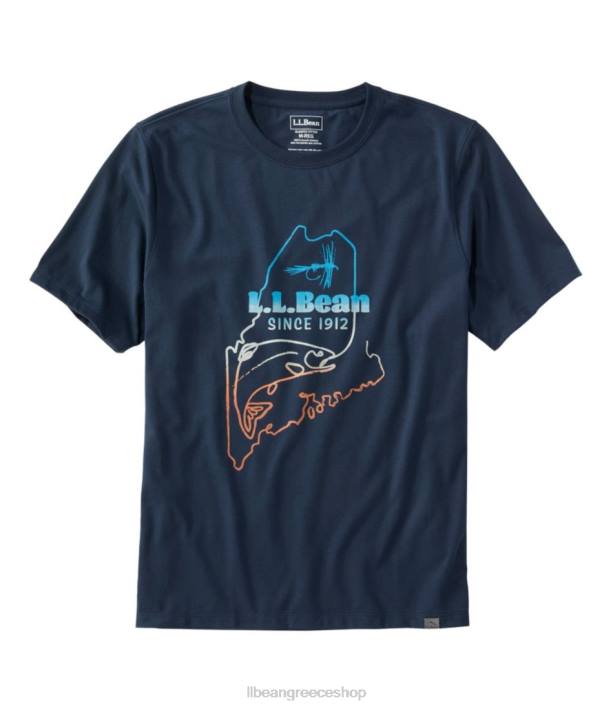 άνδρες τεχνικά γραφικά ψαρέματα 6PHT3989 L.L.Bean είδη ένδυσης ΠΟΛΕΜΙΚΟ ΝΑΥΤΙΚΟ