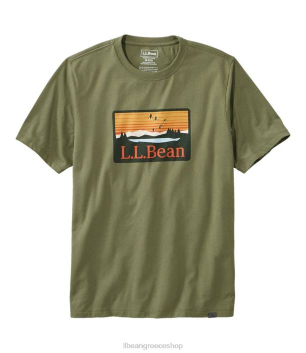 άνδρες γραφικό μπλουζάκι κυνηγού 6PHT5891 L.L.Bean είδη ένδυσης βαθιά ελιά