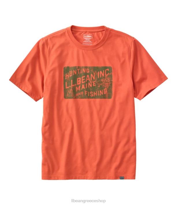 άνδρες γραφικό μπλουζάκι κυνηγού 6PHT7202 L.L.Bean είδη ένδυσης πλίθινο πορτοκαλί