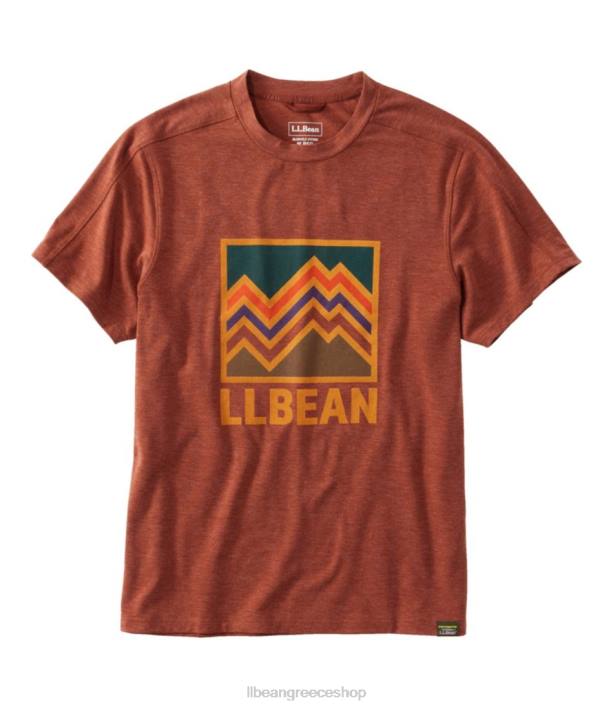 άνδρες καθημερινό sunsmart μπλουζάκι 6PHT6990 L.L.Bean είδη ένδυσης καμένο μαόνι/γραμμικά βουνά