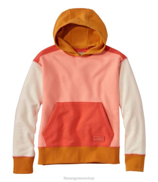 παιδιά αθλητική κουκούλα 6PHT579 L.L.Bean είδη ένδυσης μπλοκ χρώματος ροζ γκρέιπφρουτ