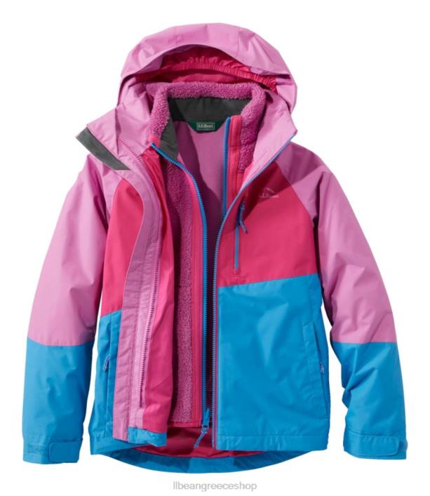 παιδιά Μπουφάν 3 σε 1 με φλις επένδυση 6PHT5111 L.L.Bean εξωτερικά ενδύματα ορχιδέα/ροζ μούρο