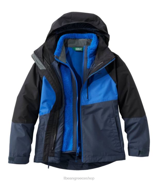 παιδιά Μπουφάν 3 σε 1 με φλις επένδυση 6PHT6062 L.L.Bean εξωτερικά ενδύματα μαύρο/βαθύ ζαφείρι
