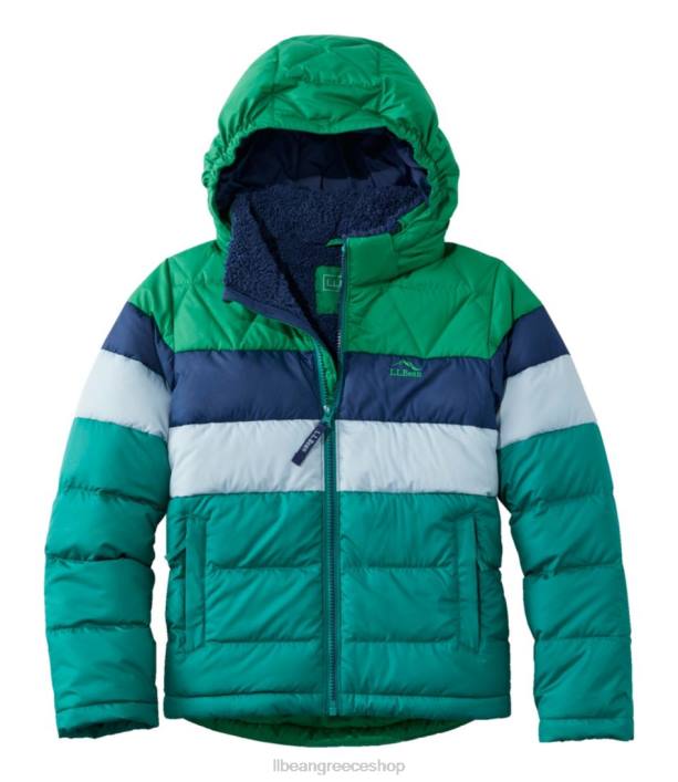 παιδιά πουπουλένιο μπουφάν 6PHT951 L.L.Bean εξωτερικά ενδύματα ζεστό γαλαζοπράσινο