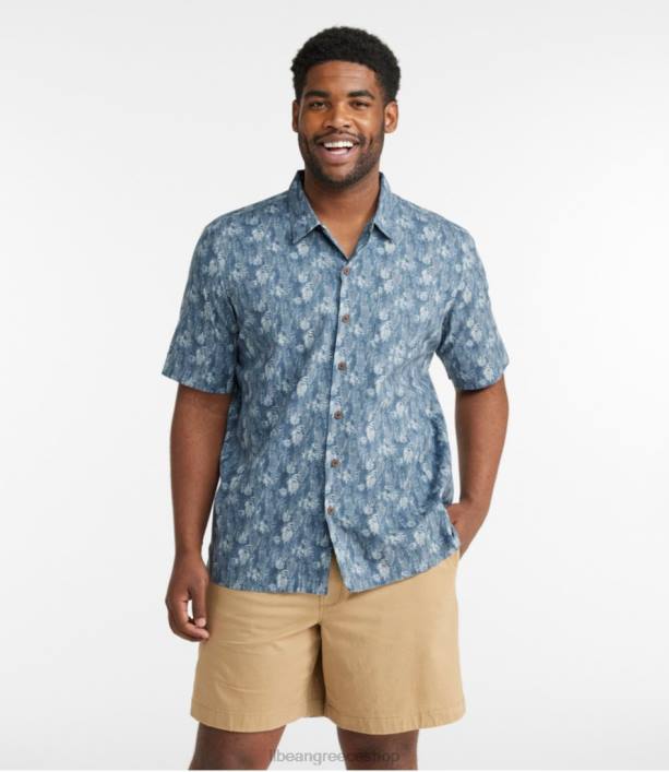 άνδρες tropics πουκάμισο 6PHT6904 LLBean είδη ένδυσης τριφύλλι αφηρημένη γεωγραφική