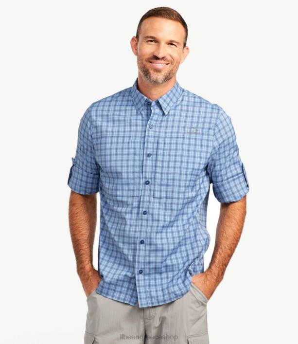 άνδρες tropicwear pro stretch πουκάμισο 6PHT3974 LLBean είδη ένδυσης μεσαίο μπλε
