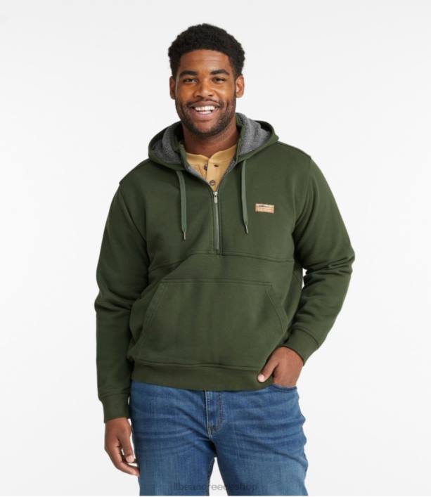 άνδρες Φούτερ με μισό φερμουάρ katahdin iron 6PHT4973 LLBean είδη ένδυσης μελάνι μαύρο