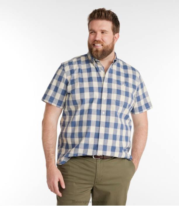 άνδρες άνετο ελαστικό πουκάμισο chambray 6PHT3505 LLBean είδη ένδυσης απαλό τιρκουάζ