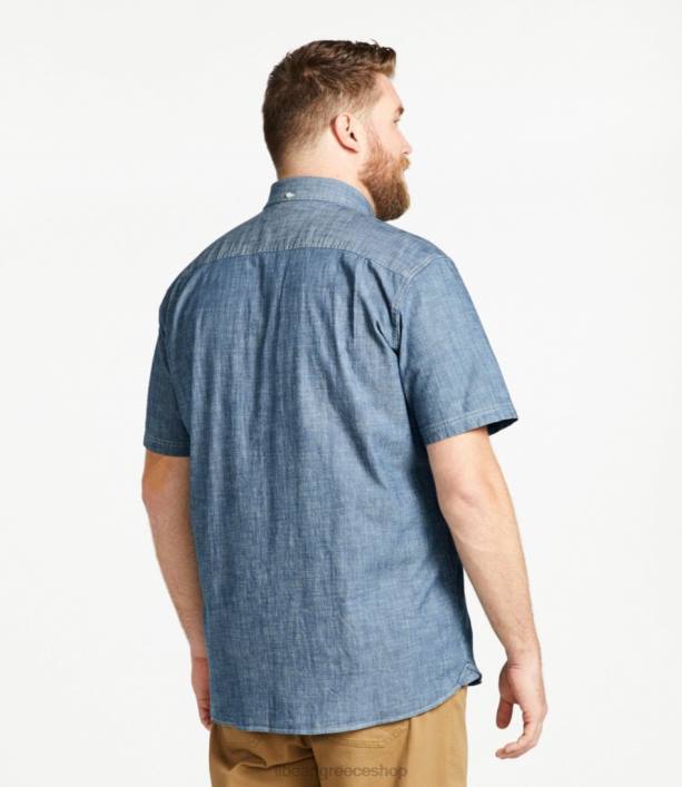 άνδρες άνετο ελαστικό πουκάμισο chambray 6PHT5019 LLBean είδη ένδυσης ινδικό