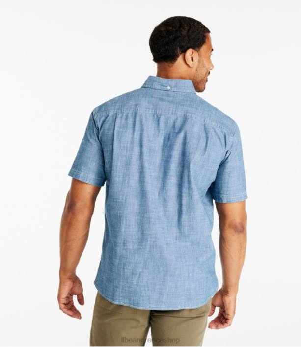 άνδρες άνετο ελαστικό πουκάμισο chambray 6PHT698 LLBean είδη ένδυσης σκούρο λουλακί