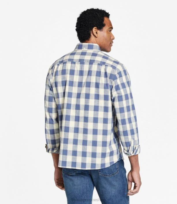 άνδρες άνετο ελαστικό πουκάμισο chambray 6PHT6985 LLBean είδη ένδυσης φωτεινός ναυτικός