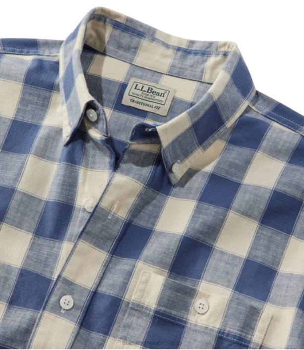 άνδρες άνετο ελαστικό πουκάμισο chambray 6PHT6985 LLBean είδη ένδυσης φωτεινός ναυτικός