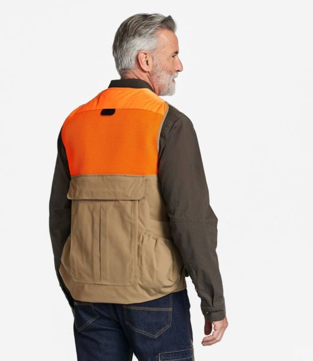 άνδρες γιλέκο κυνηγού ορεινών 6PHT1978 LLBean x Double L εξοπλισμός εξωτερικού χώρου σκούρο χακί/πορτοκαλί κυνηγός