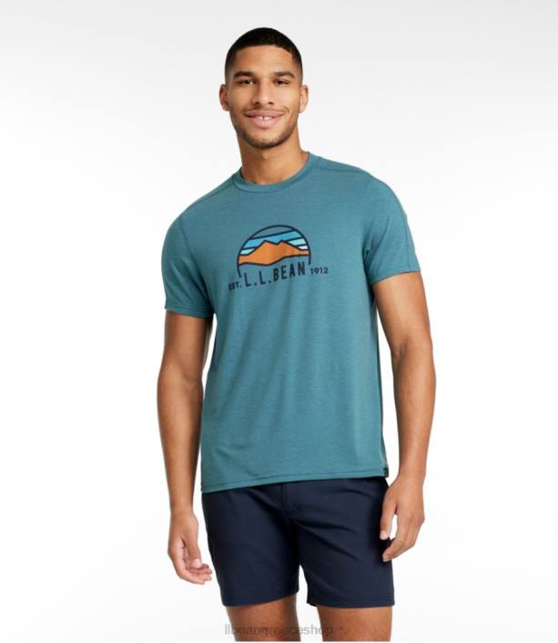 άνδρες καθημερινό sunsmart μπλουζάκι 6PHT6574 LLBean είδη ένδυσης λογότυπο ουράνιο τόξο