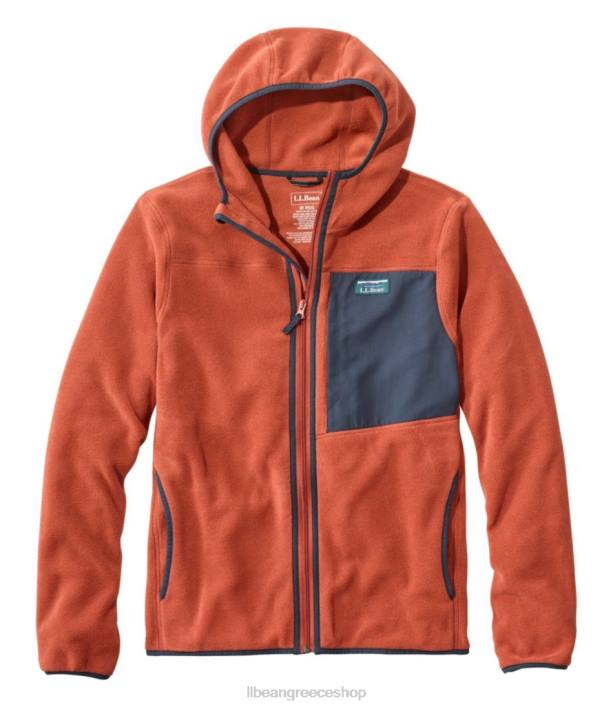 άνδρες κλασικό φλις φούτερ βουνού 6PHT4938 LLBean εξωτερικά ενδύματα σκουριά πορτοκαλί