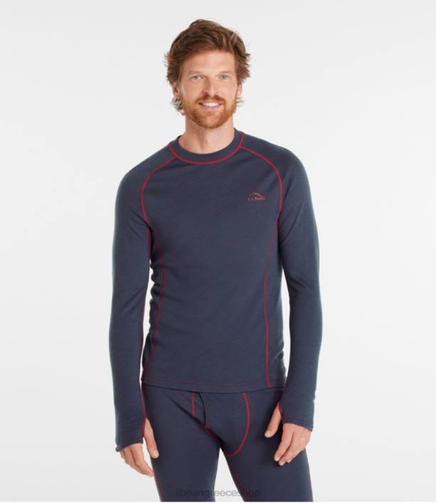 άνδρες μαλλί cresta μεσαίου βάρους 250 crew top 6PHT3519 LLBean είδη ένδυσης ναυτικό άνθρακα