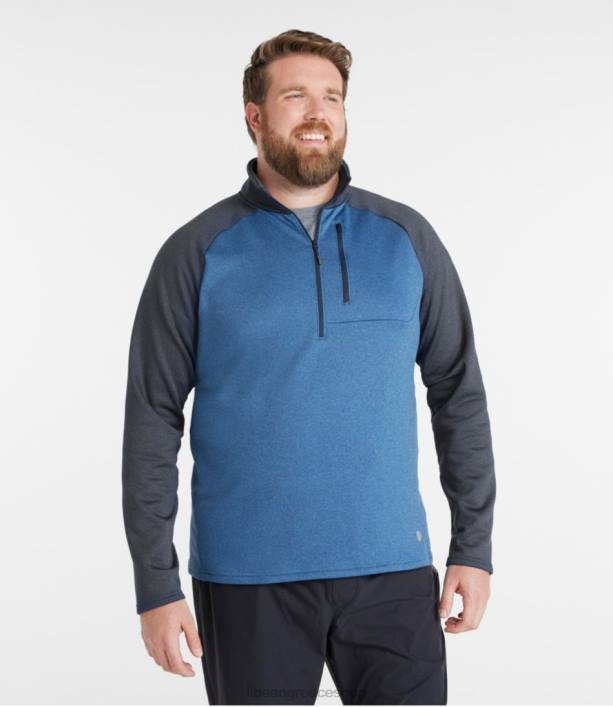 άνδρες ορεινό φλις μισό φερμουάρ 6PHT4964 LLBean εξωτερικά ενδύματα κράμα γκρι/ξυλοκαπνός