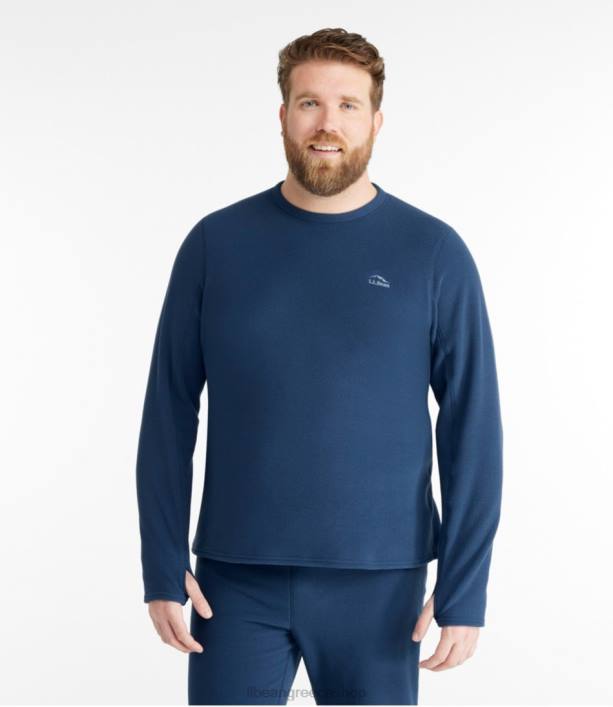 άνδρες πλήρωμα στρώμα βάσης fleece 6PHT3567 LLBean είδη ένδυσης σκούρο θαλασσινό μπλε