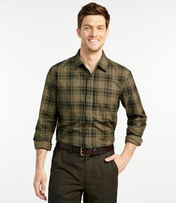 άνδρες πουκάμισο πεδίου 6PHT1716 LLBean x Double L εξοπλισμός εξωτερικού χώρου σκούρο ροδάκινο