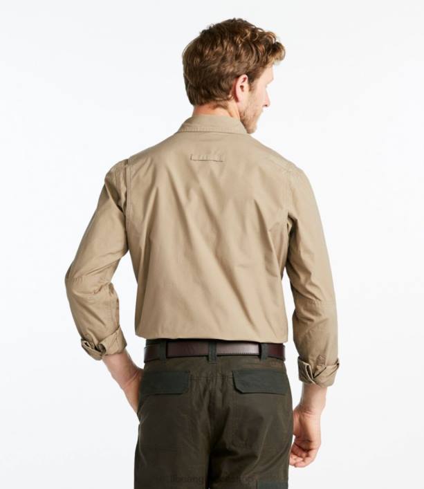 άνδρες πουκάμισο πεδίου 6PHT3998 LLBean x Double L εξοπλισμός εξωτερικού χώρου σκούρο παρασυρόμενο ξύλο