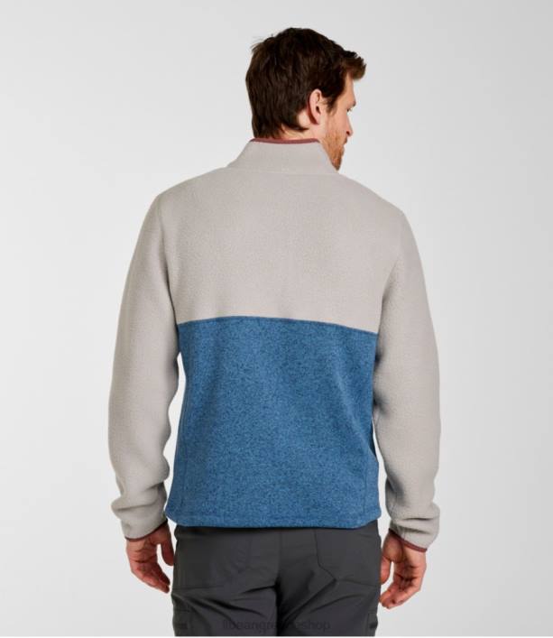 άνδρες πουλόβερ fleece sherpa υβριδικό πουλόβερ 6PHT3653 LLBean είδη ένδυσης rangeley blue/woodsmoke
