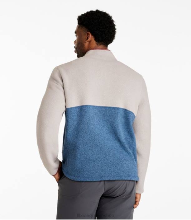 άνδρες πουλόβερ fleece sherpa υβριδικό πουλόβερ 6PHT3653 LLBean είδη ένδυσης rangeley blue/woodsmoke