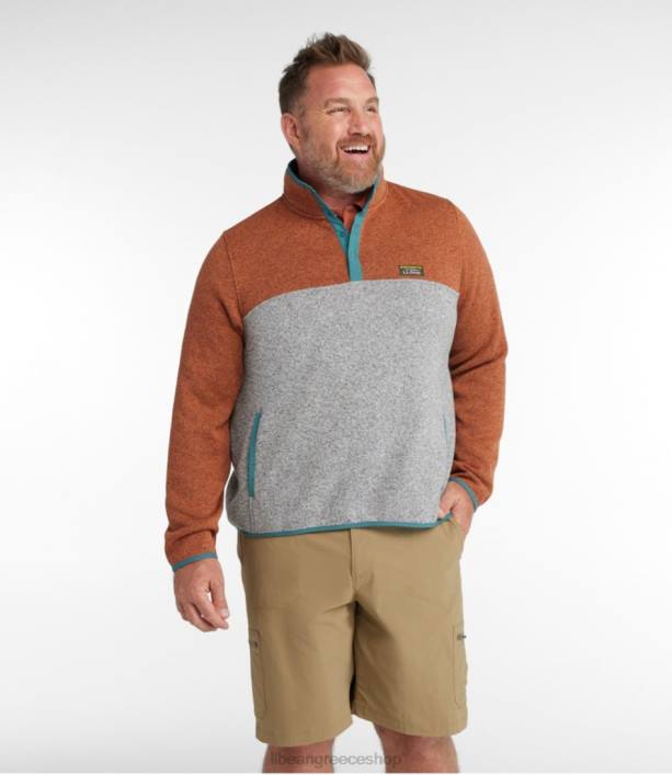 άνδρες πουλόβερ fleece πουλόβερ 6PHT3644 LLBean είδη ένδυσης woodsmoke/φωτεινό ναυτικό