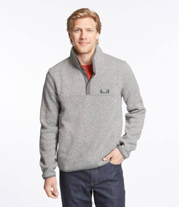 άνδρες πουλόβερ fleece πουλόβερ 6PHT5100 LLBean εξωτερικά ενδύματα ανθρακί γκρι ρείκι