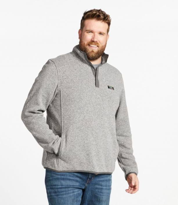 άνδρες πουλόβερ fleece πουλόβερ 6PHT5100 LLBean εξωτερικά ενδύματα ανθρακί γκρι ρείκι