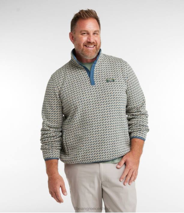 άνδρες πουλόβερ fleece πουλόβερ 6PHT893 LLBean είδη ένδυσης σκουριασμένο πήλινο βουβάλι
