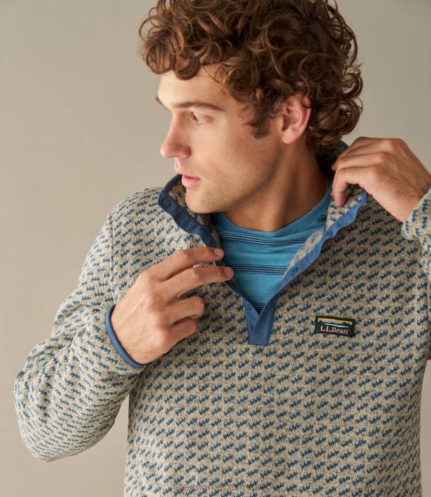 άνδρες πουλόβερ fleece πουλόβερ 6PHT893 LLBean είδη ένδυσης σκουριασμένο πήλινο βουβάλι