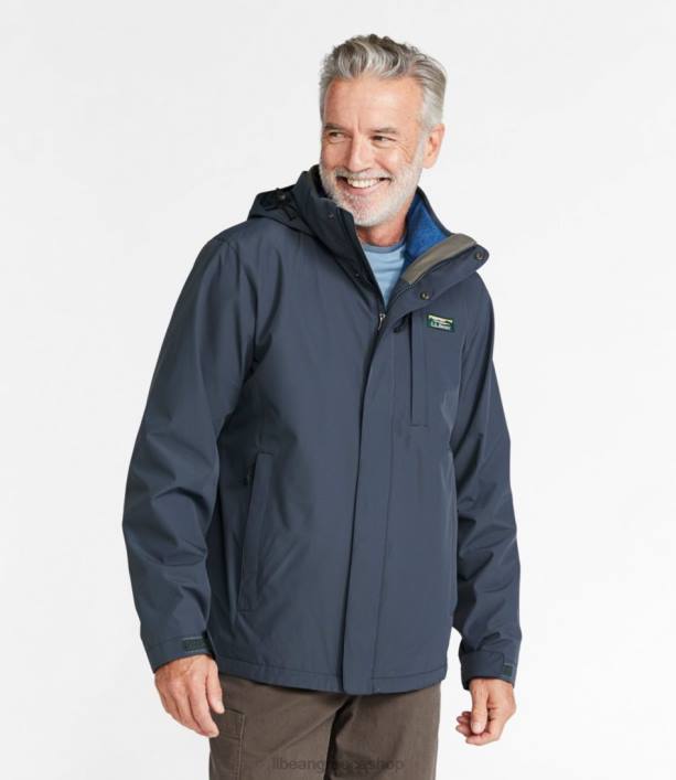 άνδρες πουλόβερ φλις τζάκετ 3 σε 1 6PHT6078 LLBean εξωτερικά ενδύματα forest gray/carbon navy