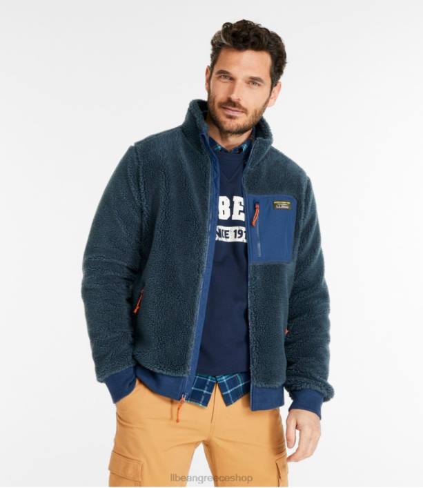 άνδρες σακάκι sherpa fleece 6PHT532 LLBean εξωτερικά ενδύματα σαπωνόπετρα/δάσος σκιά