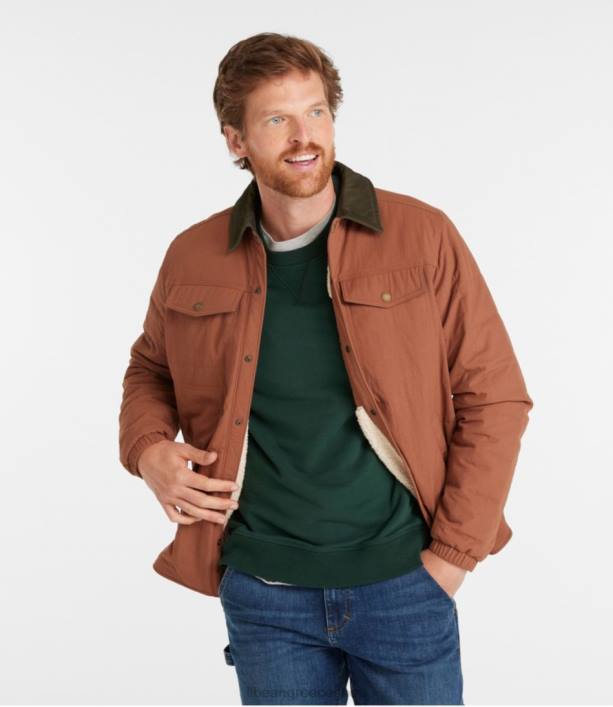 άνδρες σακάκι πουκάμισο με μόνωση 6PHT5126 LLBean εξωτερικά ενδύματα σκούρο κριθάρι