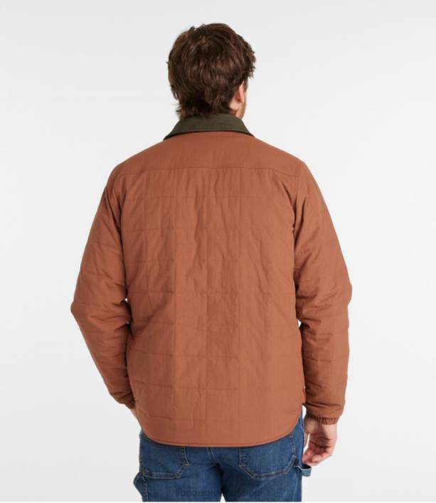 άνδρες σακάκι πουκάμισο με μόνωση 6PHT5126 LLBean εξωτερικά ενδύματα σκούρο κριθάρι