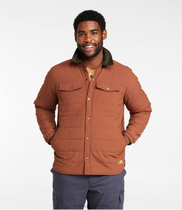 άνδρες σακάκι πουκάμισο με μόνωση 6PHT5126 LLBean εξωτερικά ενδύματα σκούρο κριθάρι