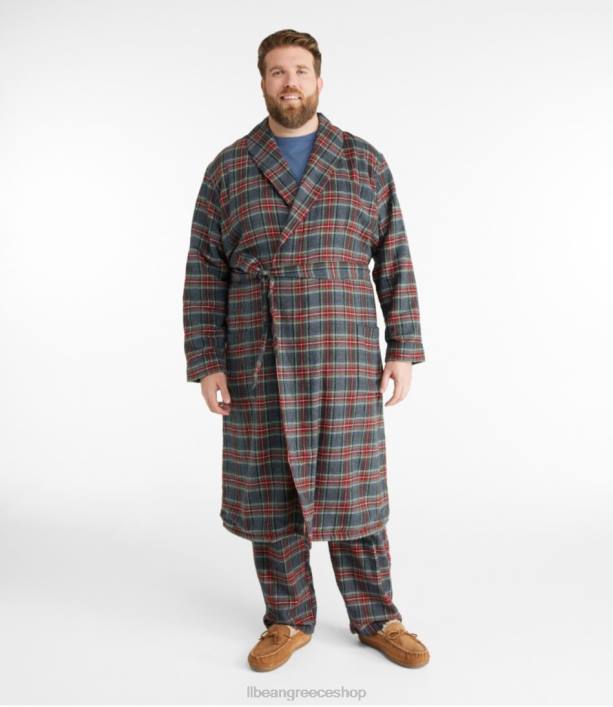 άνδρες σκωτσέζικη καρό φανέλα ρόμπα 6PHT708 LLBean είδη ένδυσης λουλακί ταρτάν