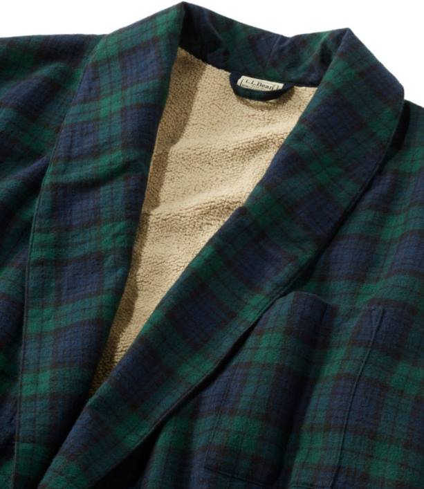 άνδρες σκωτσέζικη καρό φανέλα ρόμπα 6PHT708 LLBean είδη ένδυσης λουλακί ταρτάν