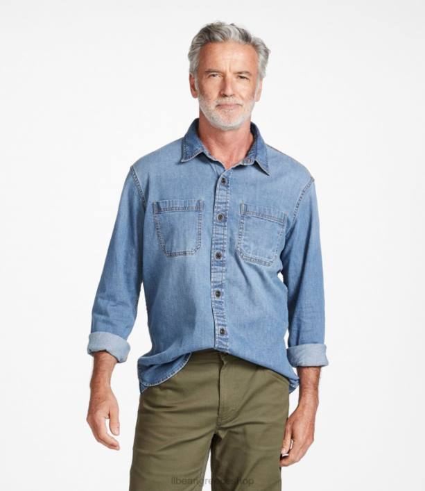άνδρες τζιν πουκάμισο beanflex 6PHT319 LLBean είδη ένδυσης ασφάλτος