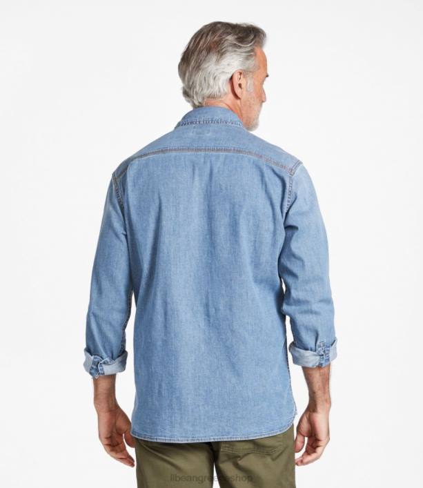 άνδρες τζιν πουκάμισο beanflex 6PHT319 LLBean είδη ένδυσης ασφάλτος