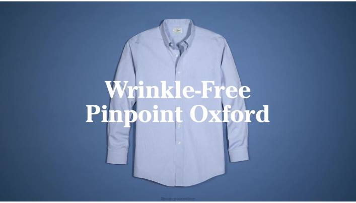 άνδρες υφασμάτινο πουκάμισο oxford χωρίς ζάρες 6PHT699 LLBean είδη ένδυσης γαλλικό μπλε