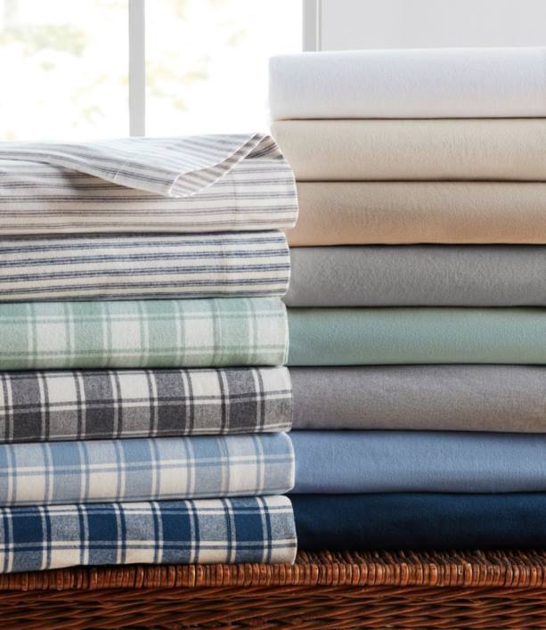 για άνδρες και γυναίκες ultrasoft comfort μαξιλαροθήκες φανέλας σετ ελέγχου των δύο 6PHT4469 LLBean κλινοσκεπάσματα ασημένιο φασκόμηλο/κόκκαλο