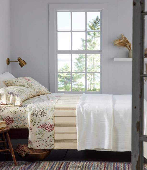 για άνδρες και γυναίκες vintage κουβερλί matelasse 6PHT7321 LLBean κλινοσκεπάσματα μπλε chambray