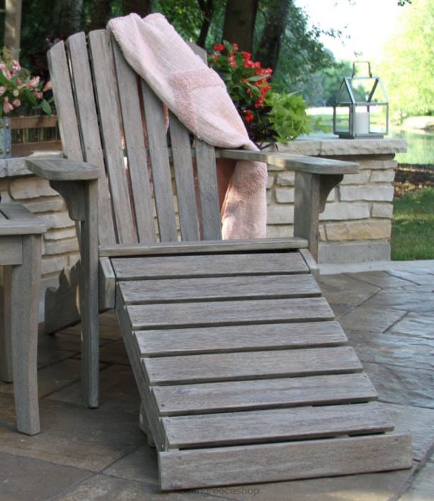 για άνδρες και γυναίκες ξαπλώστρα eucalyptus adirondack 6PHT2895 LLBean πίσω αυλή  αίθριο γκρι πλυμένο