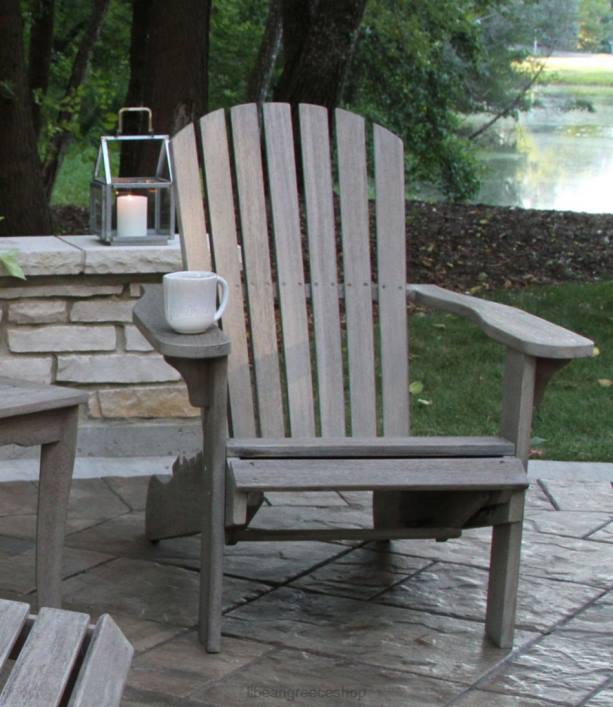για άνδρες και γυναίκες ξαπλώστρα eucalyptus adirondack 6PHT2895 LLBean πίσω αυλή  αίθριο γκρι πλυμένο