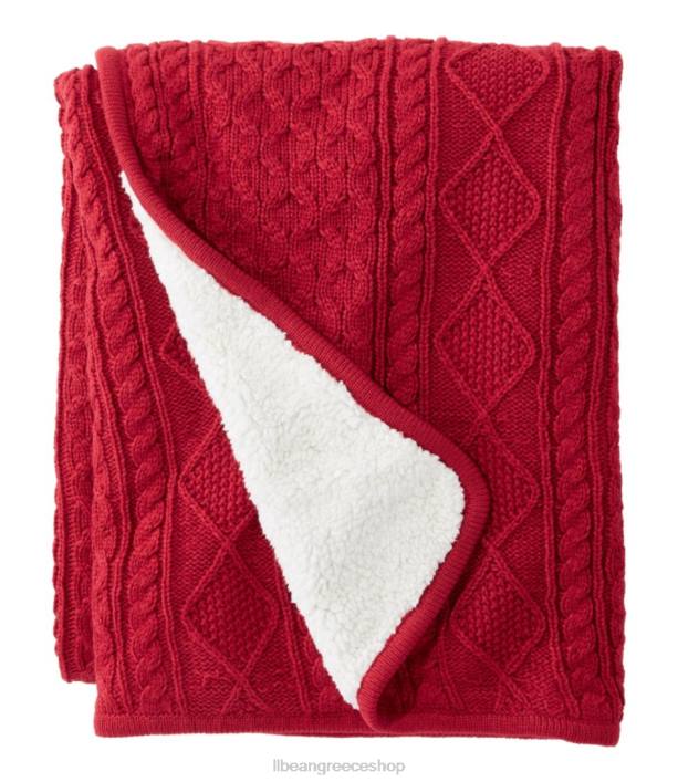 για άνδρες και γυναίκες ψαράδικο ριχτάρι fleece 6PHT4374 LLBean κλινοσκεπάσματα σκούρο κόκκινο