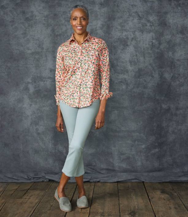 γυναίκες Πουκάμισο oxford χωρίς ζάρες 6PHT2984 LLBean είδη ένδυσης κουκκίδα λευκού/λουλακίου μελανιού