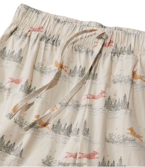 γυναίκες άνετο τέντωμα ύπνου pj set 6PHT6521 LLBean είδη ένδυσης καρό σερμπέ ροδάκινο
