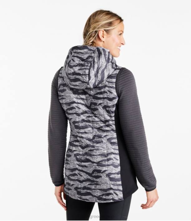 γυναίκες μακρύ γιλέκο primaloft packaway 6PHT3669 LLBean εξωτερικά ενδύματα carbon navy πινέλο camo