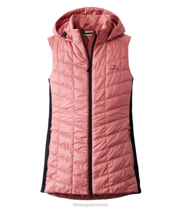 γυναίκες μακρύ γιλέκο primaloft packaway 6PHT5088 LLBean εξωτερικά ενδύματα τριαντάφυλλο πλύσιμο